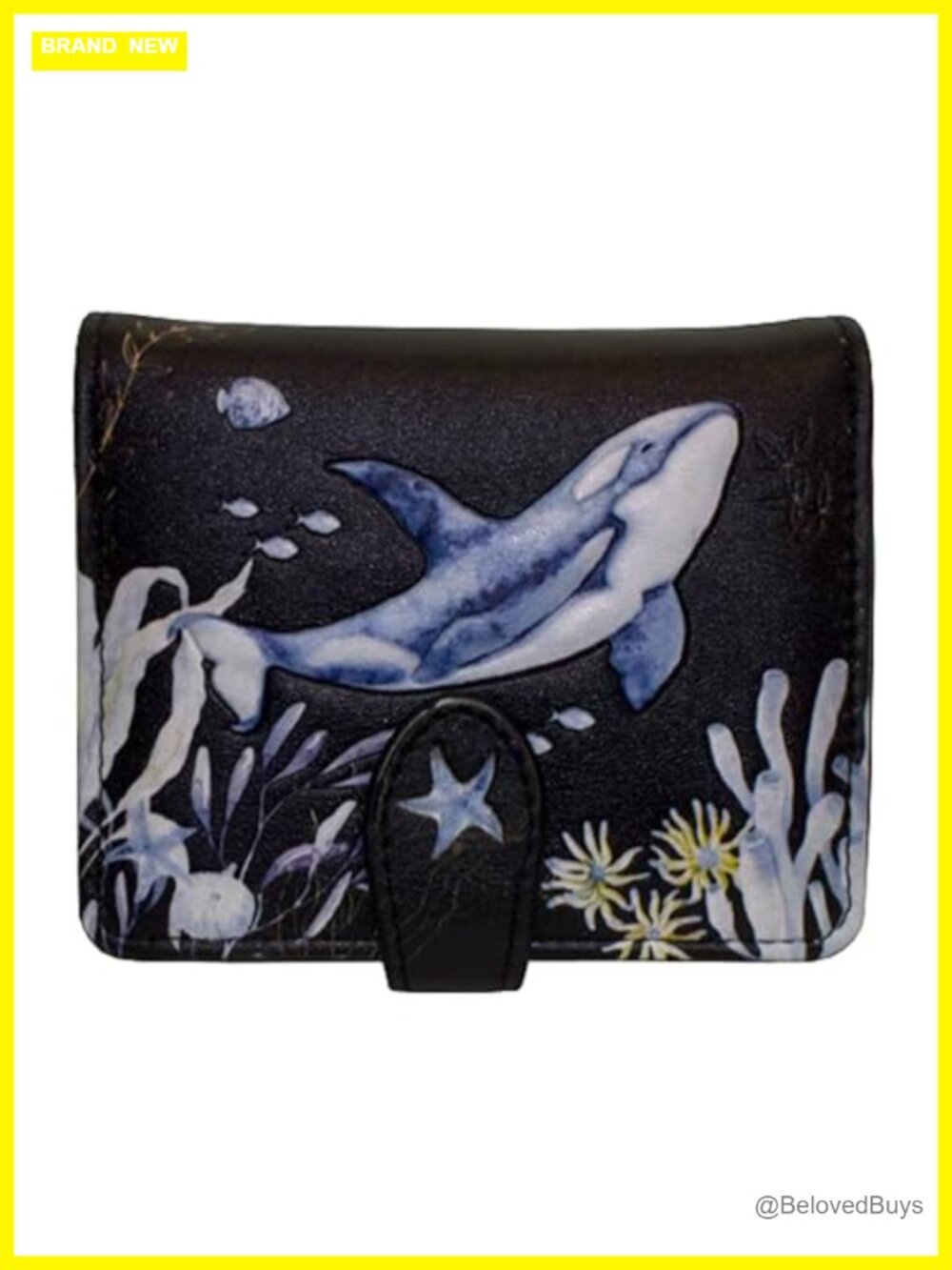 Faux Leather Compact Bifold Wallet with Multiple Card Slots Coin Pocket ID